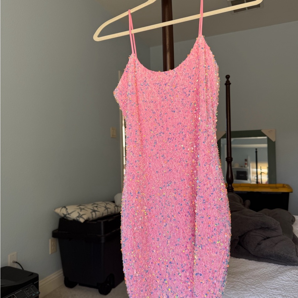 Lucy in the Sky Pink Sequin Mini Dress